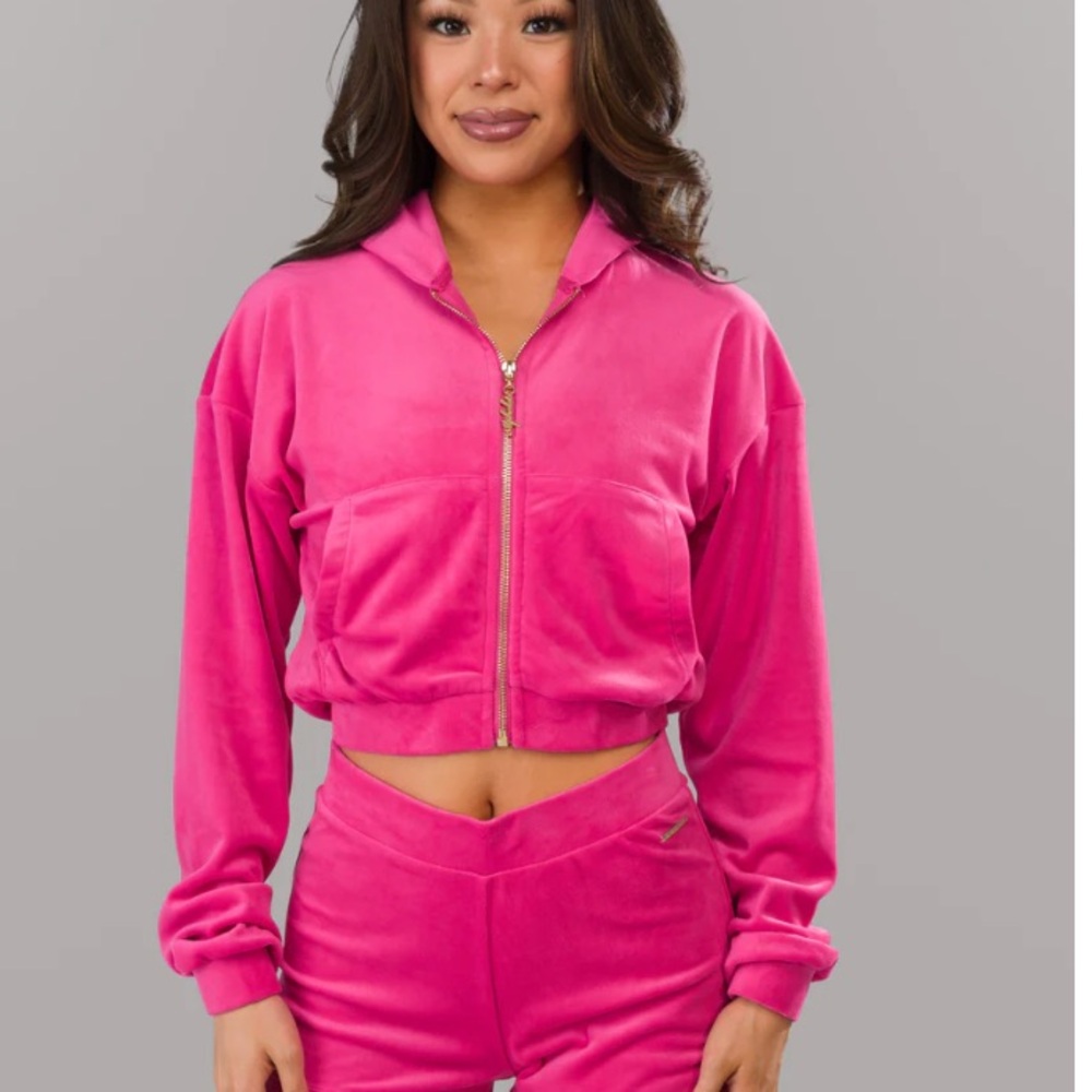 VELOUR ZIP HOODIE